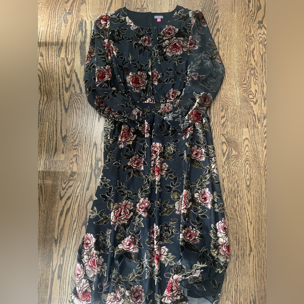 Vince Camuto velvet flower dress